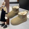 Женские зимние ботинки на толстой подошве, новые зимние с флисовой подкладкой, утепленные, большие размеры, хлопковые ботинки, короткие хлопковые ботинки