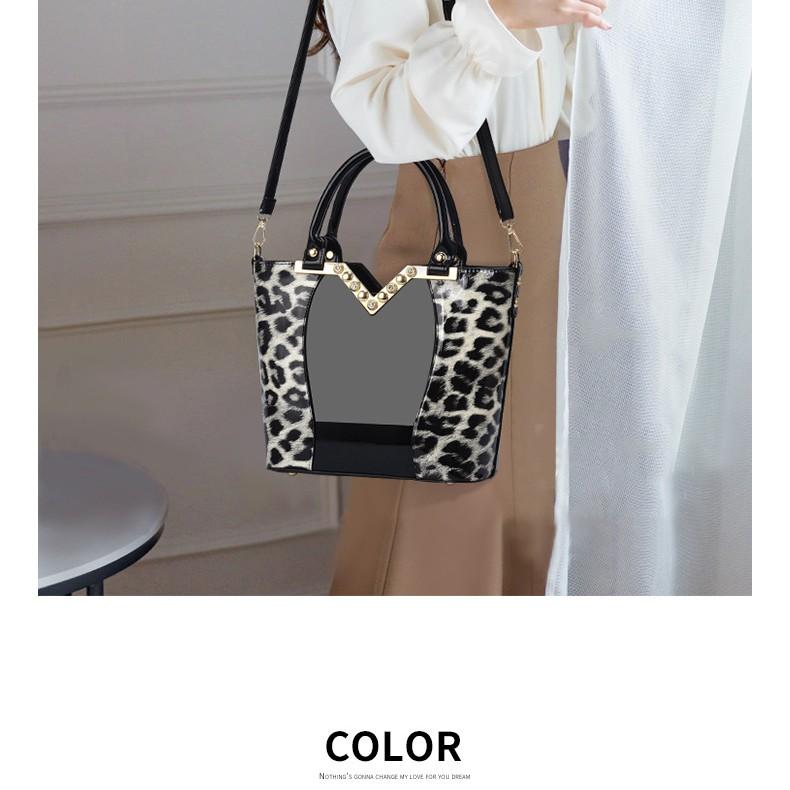 Яркая кожаная леопардовая сумка, роскошная и модная сумка через плечо большой емкости. Модная ручная большая сумка на одно плечо. Сумка через плечо.