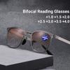 Металлические складные бифокальные очки для чтения Модная оправа для близи и дали Прогрессивный цвет Защита от синего света Очки для дальнозоркости
