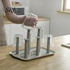 Cup Drying Rack for 6 Cups 6-Slot Plastic with Drip Tray Space-Saving Holder Countertop Organizer Mugs Glasses BPA-Free Kitchen Storage