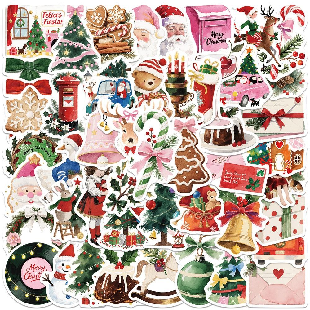 50PCS Christmas Aesthetic Graffiti Stickers Waterproof Cartoon DIY Laptop Stickers Gift PVC Phone Stickers