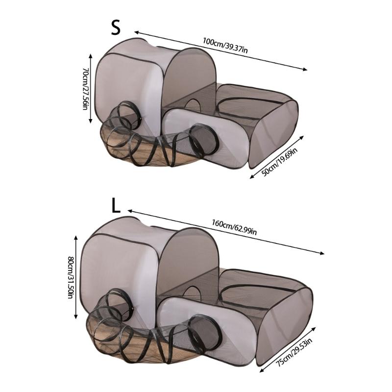Расширяемый туннель-домик для питомцев, вольер, съемный игровой манеж, укрытие, складная конструкция, легкое хранение и транспортировка