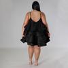 N7808 Европейское и американское женское сексуальное платье без рукавов с оборками и регулируемыми бретелями