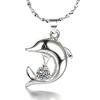 Fashion Dolphin Pendant Female Necklace Silver Plated Necklace Pendant Female Dolphin Pendant