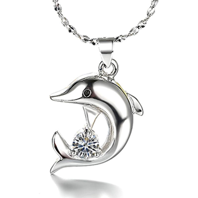 925 Silver Gold Plated Women's Single Zircon Clavicle Necklace for Wedding