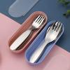 Outdoor Tourism 304 Stainless Steel Portable Tableware, Children'S Tableware, Dessert Tableware, Spoon And Fork Combination