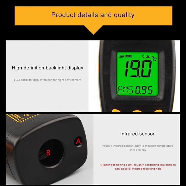 AR320 Infrared Thermometer Low Power Consumption LCD Backlight Display High Precision Temperature Measurement Air Conditioning Thermometer