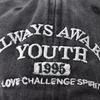 Cotton Washed Old YOUTH Letter Baseball Cap Men's and Women's Outdoor Four-season Cap