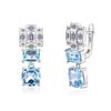 Natural Sky Blue Topaz Dangling Earrings Drop Earrings  925 Sterling Silver Fine Jewelry for Women Nice Gift