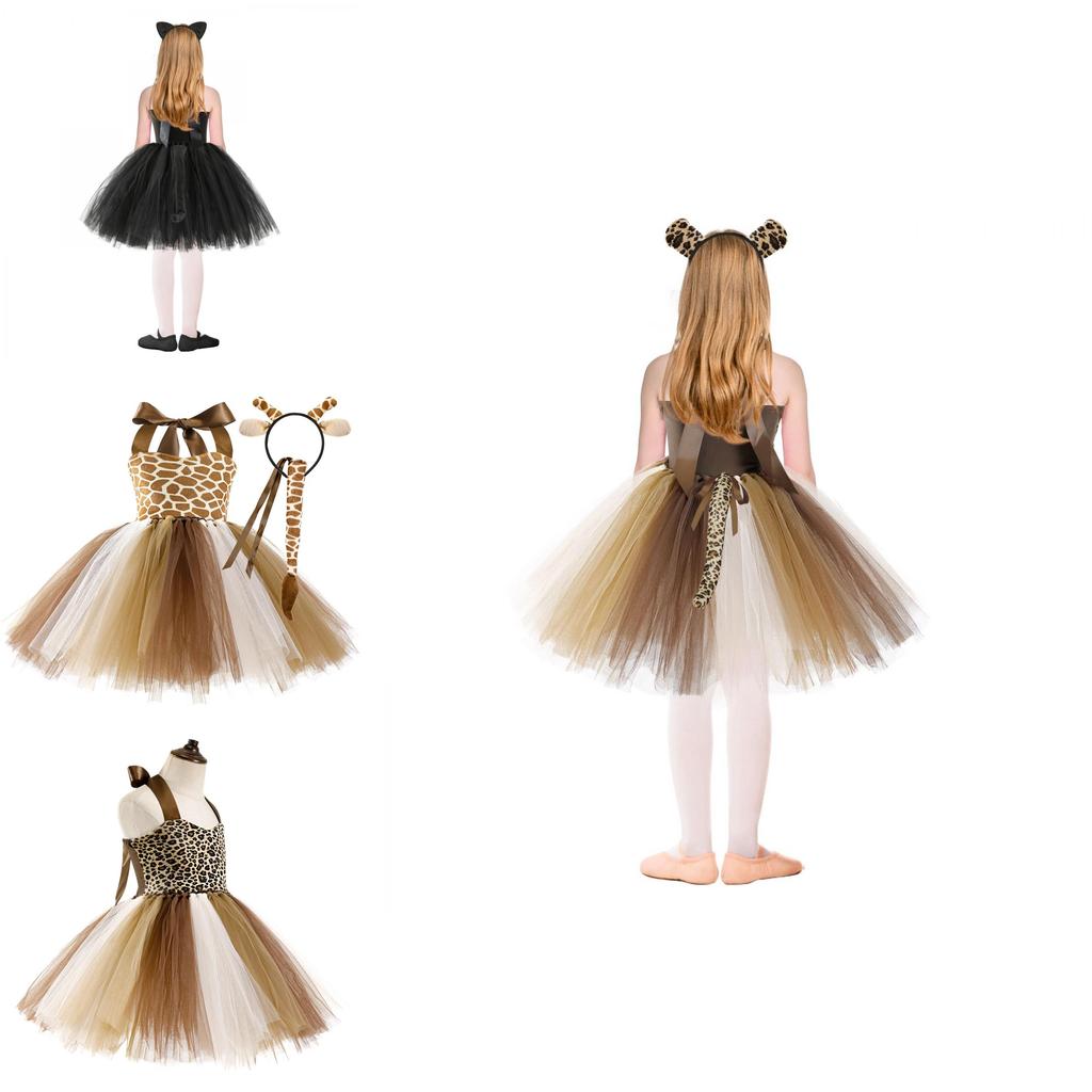 Очаровательный костюм для косплея леопарда, жирафа и тигра для девочек
