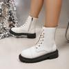 Fashion Short Boots Women Autumn New Ladies Lace-up White Ankle Boots Thick Bottom Women's Shoes Casual Round Toe Short Botines