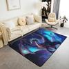 3D Dragon Area Rug Magical Animal Rug for Teens Boys Blue Mysterious Wildlife Carpet Cartoon Starry Sky Clouds Non Shedding