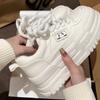 Small Height Increase Recommended 2025 Spring New Muffin Shoes Platform White Shoes Female Students Versatile Casual Board Shoes