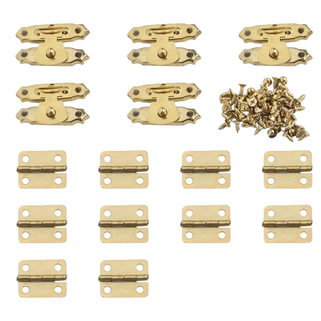 15 шт./набор старинных бронзовых петель 16*12 мм с защелкой-защелкой 26*15 мм с винтами ретро-пряжка навесной замок деревянный замок для ювелирных изделий