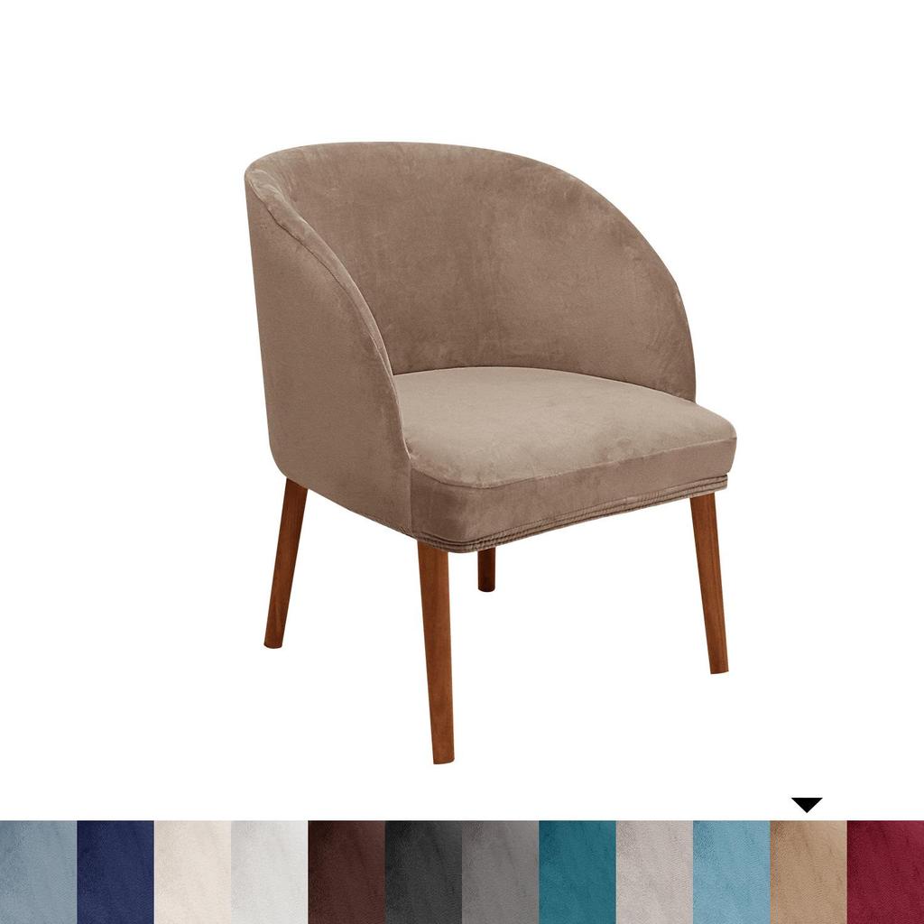 Velvet Semi-Circular Dining Chair Cover with Elastic Arc Design