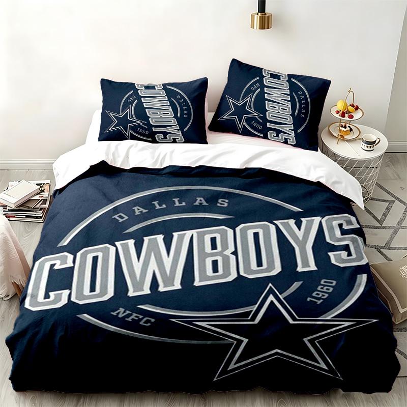 Набор из 3 предметов Dallas Cowboys Идеально подходит для спальни Удобный комплект постельного белья включает пододеяльник и две наволочки Идеальный подарок на день рождения или Рождество