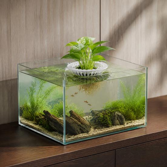 Decorative Aquarium Planting Tool 3D Printed Floating Plant Holder, Water Hydroponic Planter Basket, Fish Tank Holder Pot, Aquascape