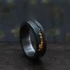 Black Gold Brushed Men's Trendy Open Fire Ring