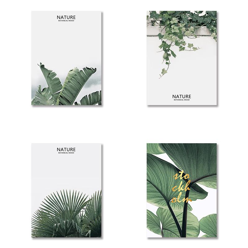 Природа зеленое растение лист холст картина современные листья настенные художественные постеры и принты скандинавские декоративные картины для комнаты домашний декор