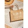 Пляжная сумка через плечо с ручкой для покупок из натурального джута Live Simple с принтом 42x35x12