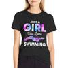 Just A Girl Who Loves Swimming T-Shirt Plain Vintage Clothes Sports Fans Women'S Tops