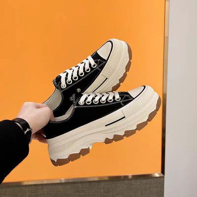 Женские парусиновые туфли, весенние, новые, на толстой подошве, универсальные, на платформе, для отдыха, с увеличенной высотой, удобные, дышащие, для папы