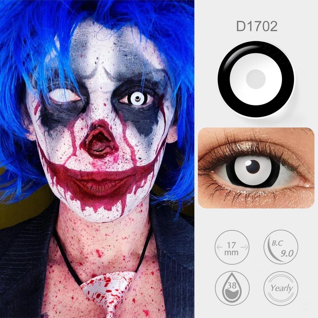 Pseyeche17MM Черно-белые мини-линзы для склеры Зомби Косплей Контактные линзы для глаз Хэллоуин Страшные глазные контакты для маскарада