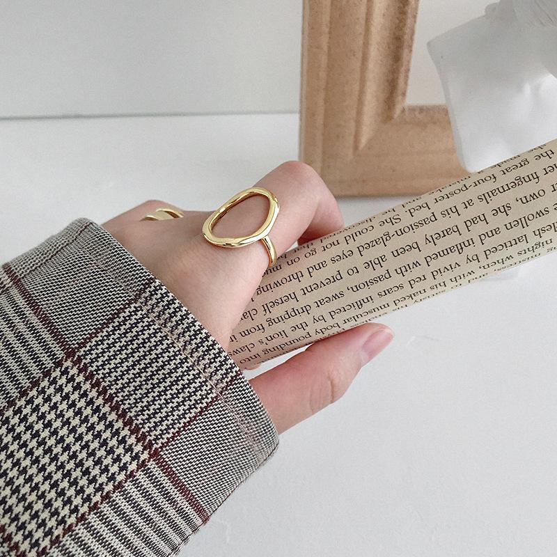 925 Серебряные нерегулярные полые открывающиеся кольца для женщин, модные простые геометрические вечерние ювелирные изделия, подарки