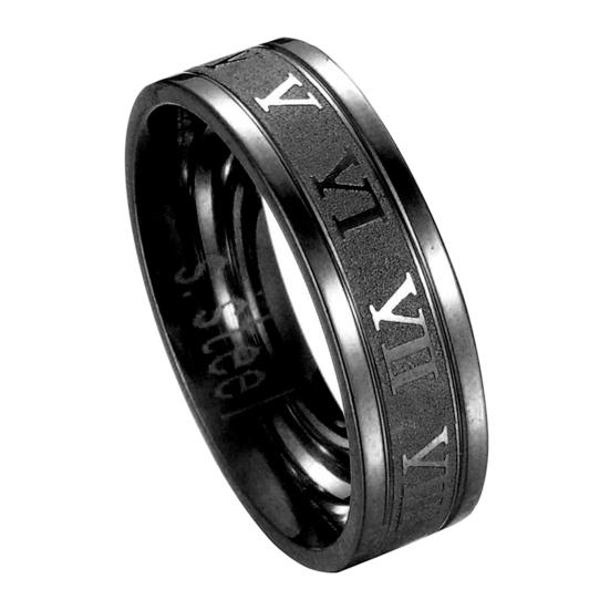 Creative Titanium Steel Finger Ring Roman Numerals Party Punk Jewelry Gift