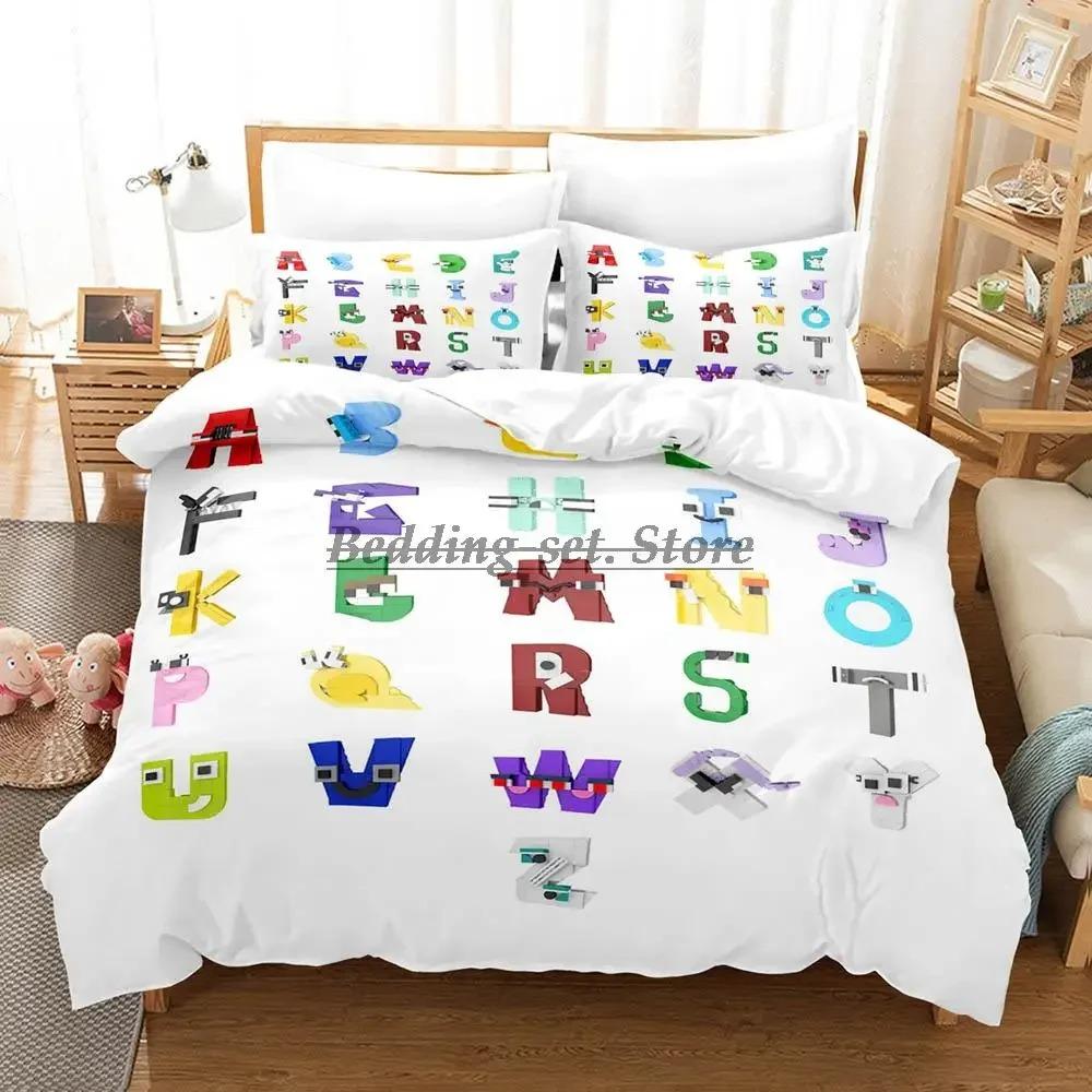 Комплект постельного белья Alphabet Lore Single Twin Full Queen King Size Комплект постельного белья Aldult Kid Bedroom Duvetcover Sets Anime Bed Sheet Set