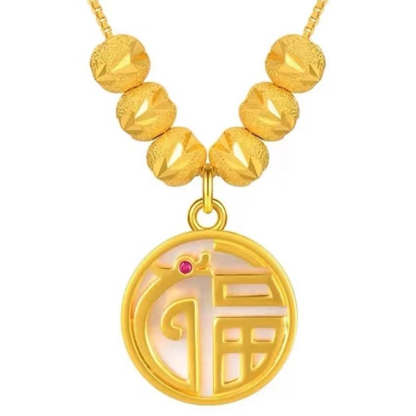 Новое благословение головы дракона фу и белых ракушек в стиле ретро, универсальная женская цепочка