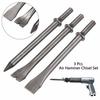 3 Pcs 7'' Length Air Hammer Punch Chipping Chisel Long Bit Set Round Bar Tool