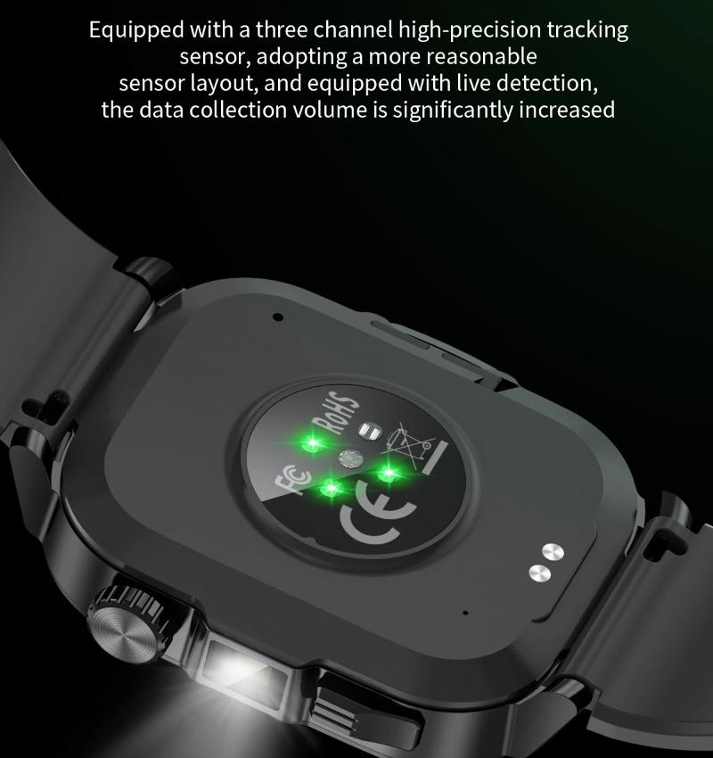 Новые мужские смарт-часы 2025 года с 2,01-дюймовым HD-экраном, фонариком, для занятий спортом на открытом воздухе, водонепроницаемые IP68, с монитором здоровья, для звонков