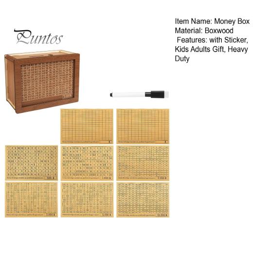 Деревянная копилка с наклейкой-маркером для номера цели, большой емкостью, копилка для монет, контейнер для денег, для детей и взрослых, кейс для решения проблемы экономии денег