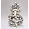 Матовый посеребренный антикварный Мукут Ганеша - 3,5" - Идеально для подарка, домашнего декора, Мурти Ганапати для приборной панели автомобиля