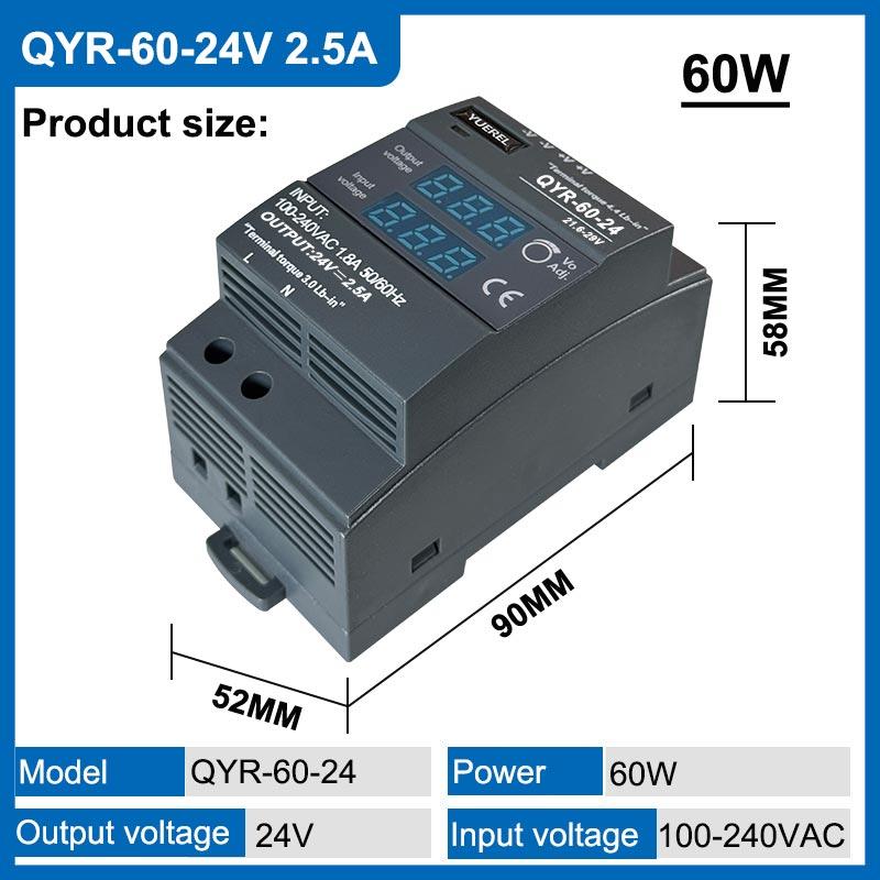 Импульсный источник питания на DIN-рейку мощностью 60 Вт, 100 Вт, 150 Вт, с промышленным ступенчатым цифровым дисплеем переменного тока и постоянного тока 12 В, 24 В для светодиодной ленты