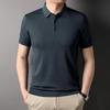 YINGAO Men's Summer Knitted Polo Shirt – Casual Loose Short Sleeve Sweater for Middle-Aged Men