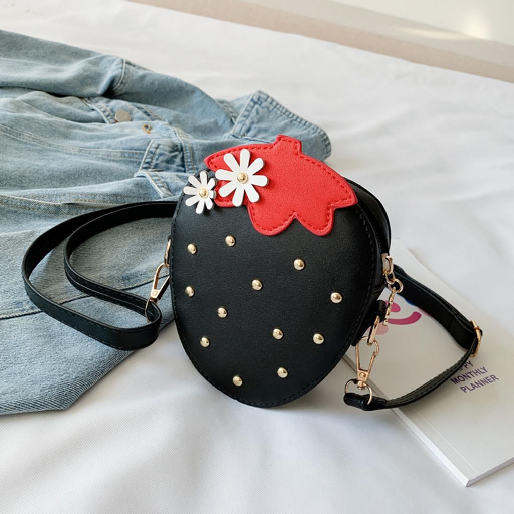 Kids Children Girls Cute Cartoon Strawberry Messenger Crossbody Shoulder Bags