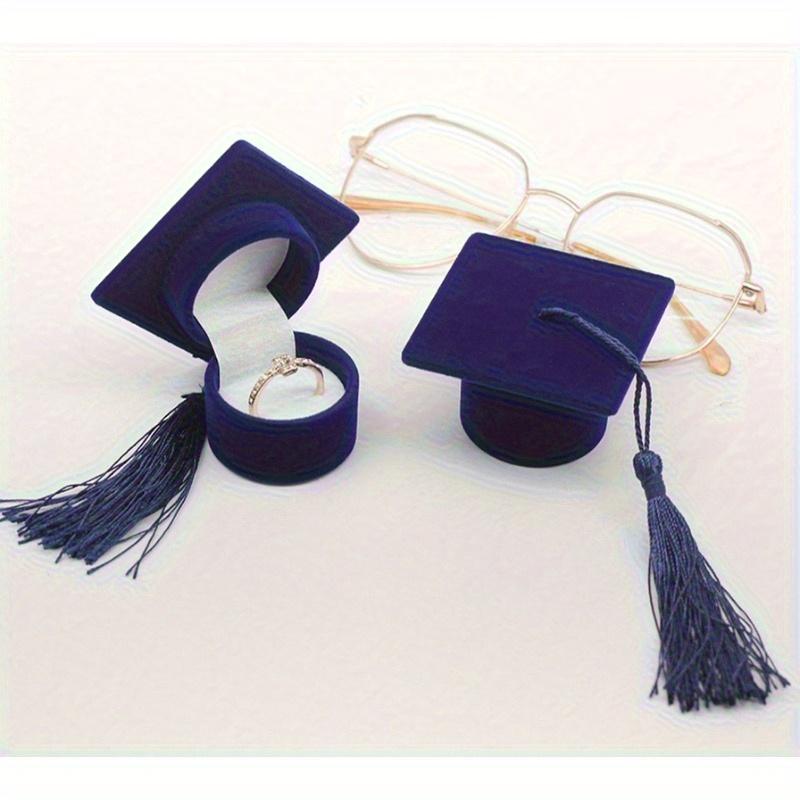 Бархатная шкатулка для колец, выпускной, шапочка бакалавра, упаковка ювелирных изделий, свадебная помолвка, серьги, шкатулка, органайзер для ювелирных изделий