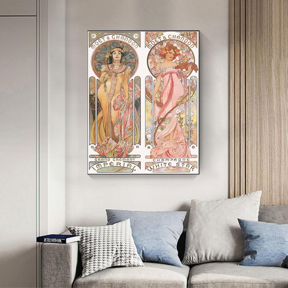 Goddess Alphonse Mucha Les Saisons Wall Art Poster Print Canvas Painting Nordic Vintage Pictures Living Room Home Decoration