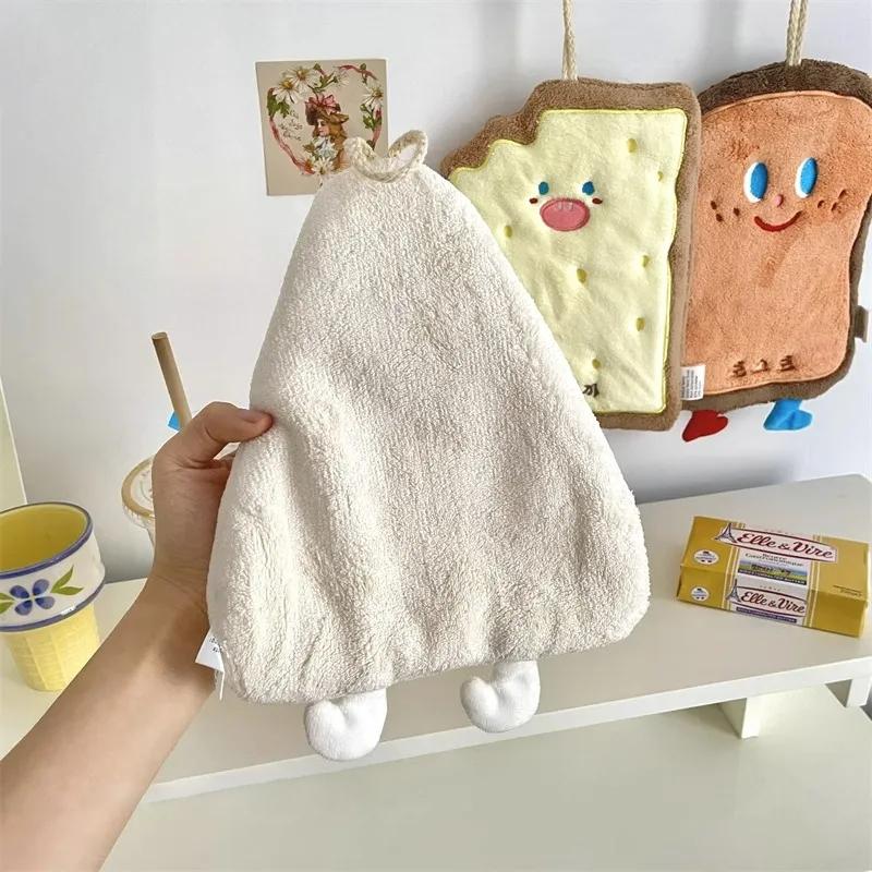 Kawaii Hand Towel Absorbent Hanging Towels Kitchen Cleanning Cloth Bathroom Handkerchief Cartoon Hand Towels for Kitchen