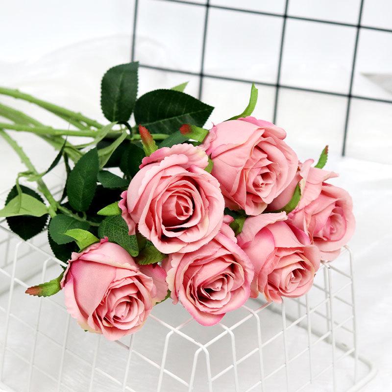 Искусственные цветы Болгарская роза из шелка для домашнего и свадебного декора