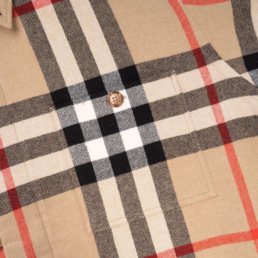 Burberry Мужская рубашка в клетку из шерсти и хлопка 80585841