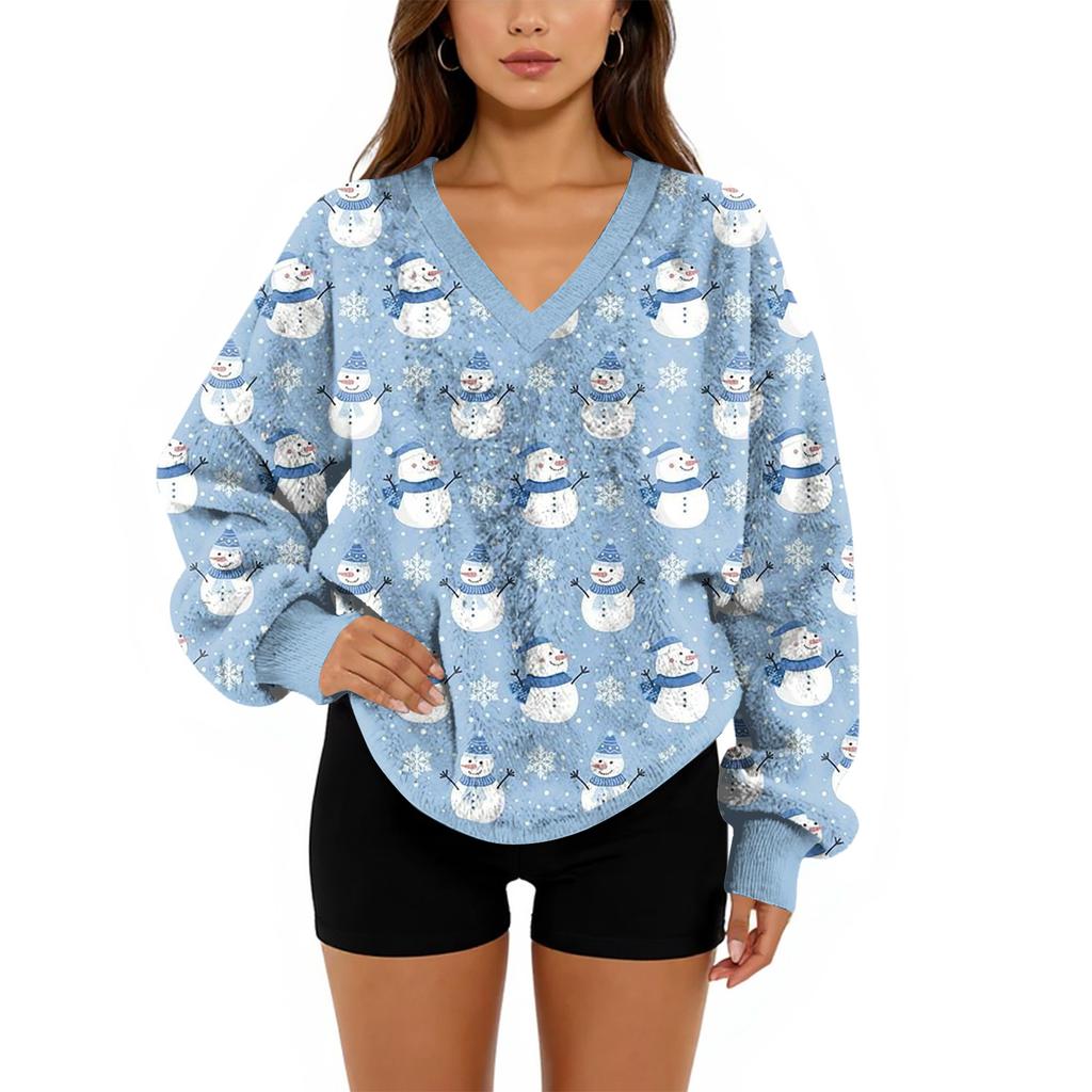 Женский свитшот с V-образным вырезом, плюшевый, однотонный, повседневный, модный, с длинным рукавом, с карманами, пуловер