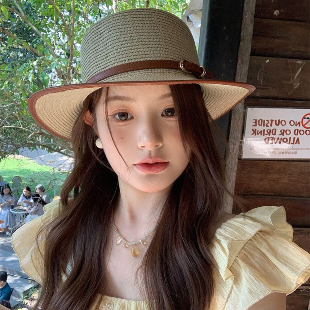 Плоские поля соломенная плетеная шляпа с широкими полями женская солнцезащитная шляпа ретро ковбойская кепка с плоским верхом для походов