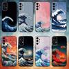 Чехол для телефона «Большая волна в Канагаве» для Samsung S25, S24, S21, S22, S23, S30, Ultra, S20, Plus, Fe, Note, 10, 9, 5G Черный