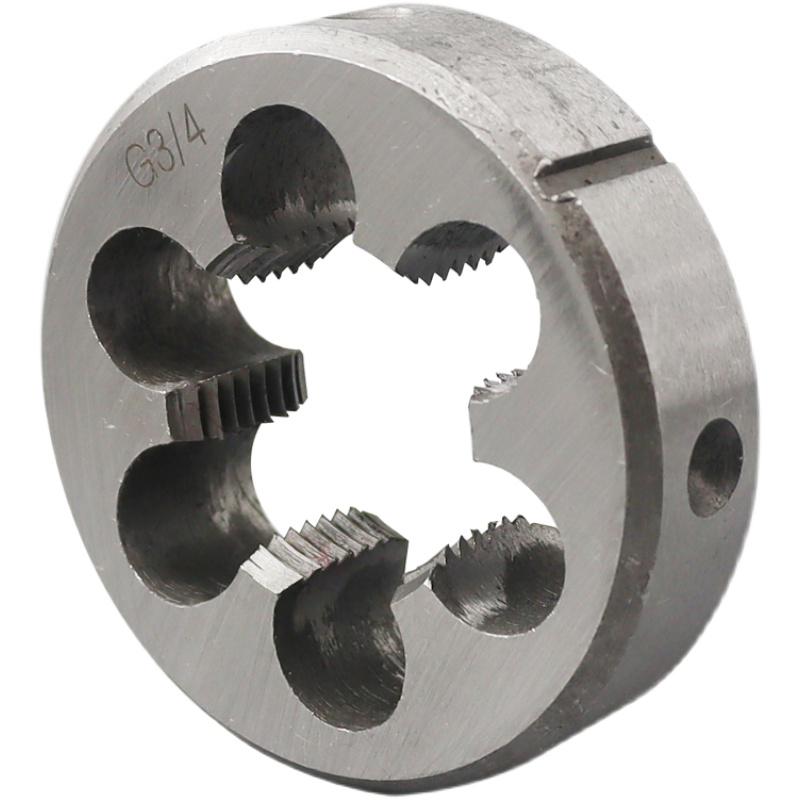 Круглая плашка с резьбой G для нарезания наружной резьбы на водопроводных трубах: Размеры 1/8, 1/4, 1/2, 3/4 дюйма, 2, 4, 6 точек, 1 и 2 дюйма.