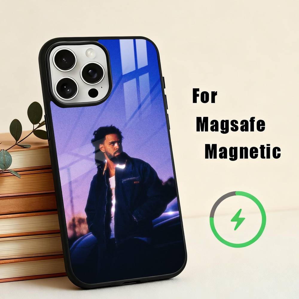 Rapper Singer J-J C-Cole-E Phone Case For iPhone17,16,15,14,13,12,11 Plus,For Magnetic Wireless Charge Cover