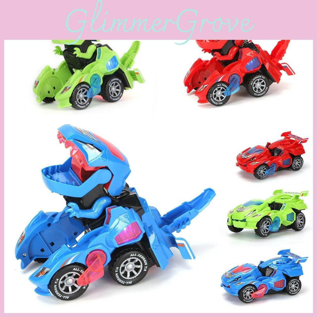 Электрический динозавр-трансформер машина со светодиодными огнями и звуковыми эффектами