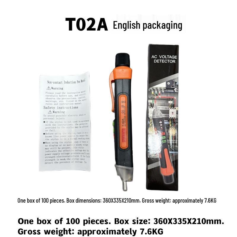 Non-contact Electric Test Pen T02AB: Sound & Light Induction, Voice Readout, Live/Neutral Wire Detection, Circuit Repair.